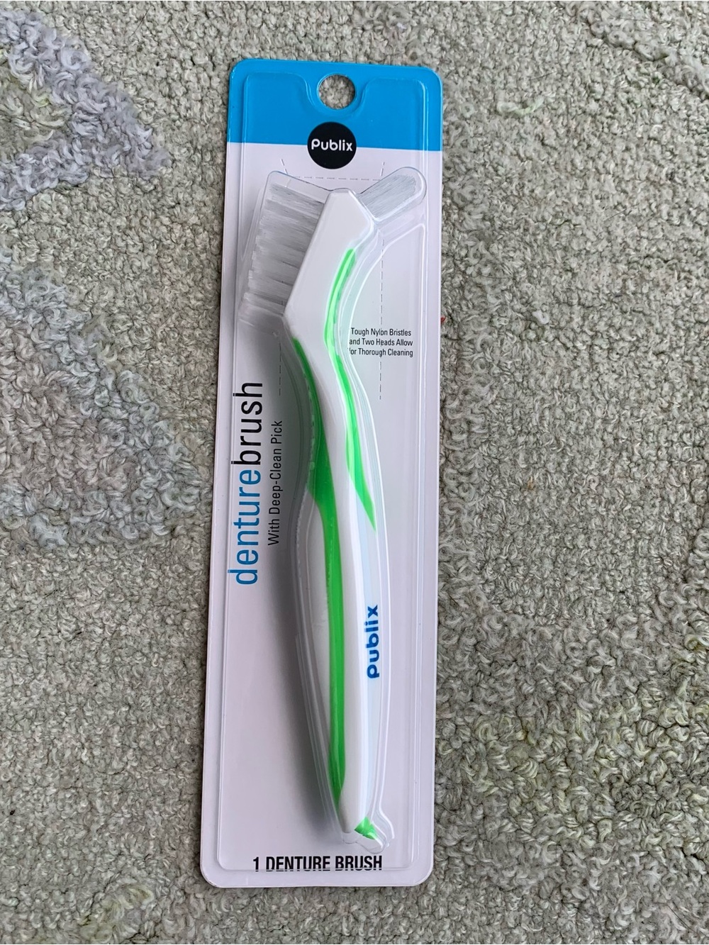 Publix Denture Brush with Deep Clean Pick